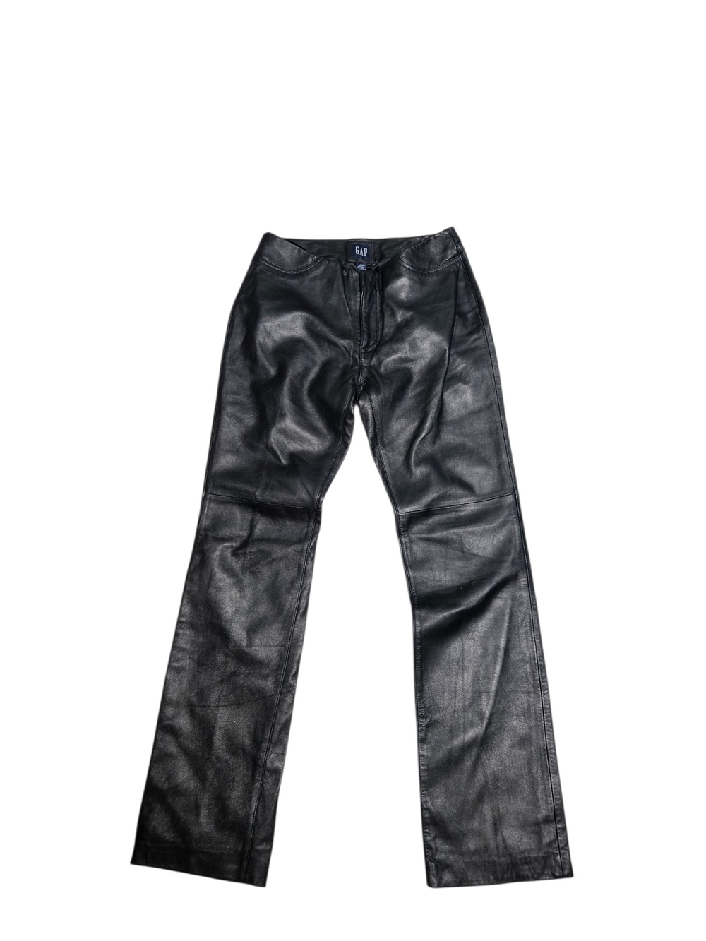 GAP Solid Black Leather Vintage Y2K Pants Womens Size 6